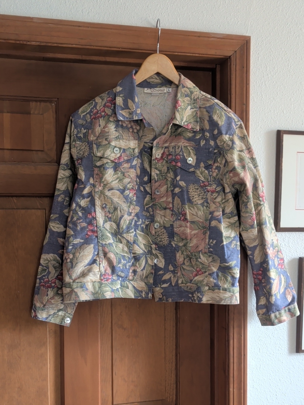 Vintage Norm Thompson Floral Jacket - Blue, Cream, Pink